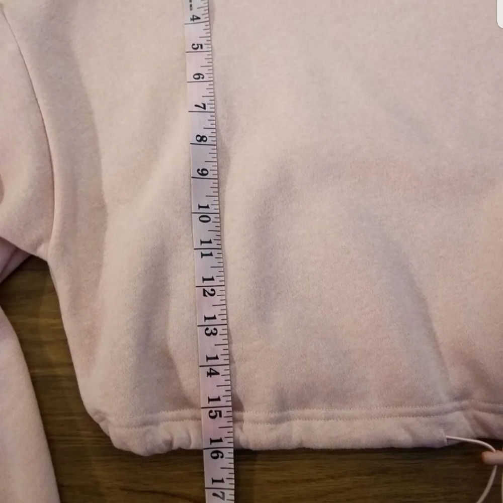 Adjustable Cinched Waist Crop Sweatshirt - Picture 6 of 11